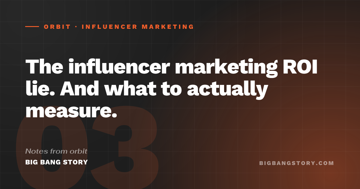 The influencer marketing ROI lie. And what to actually measure.